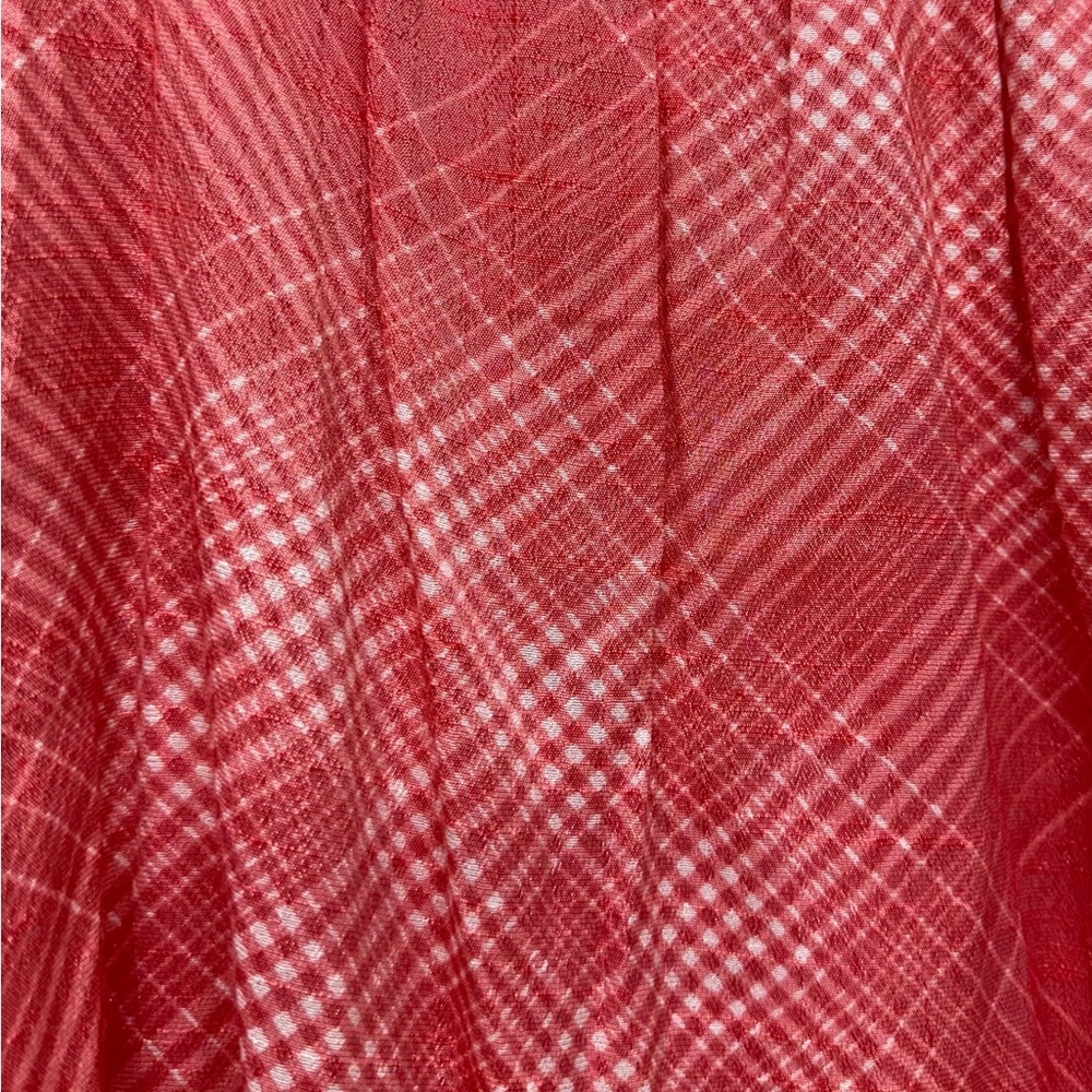 LC Lauren Conrad Women’s L Red Plaid Blouse Top Shirt Long Sleeves Square Neck - Picture 5 of 8